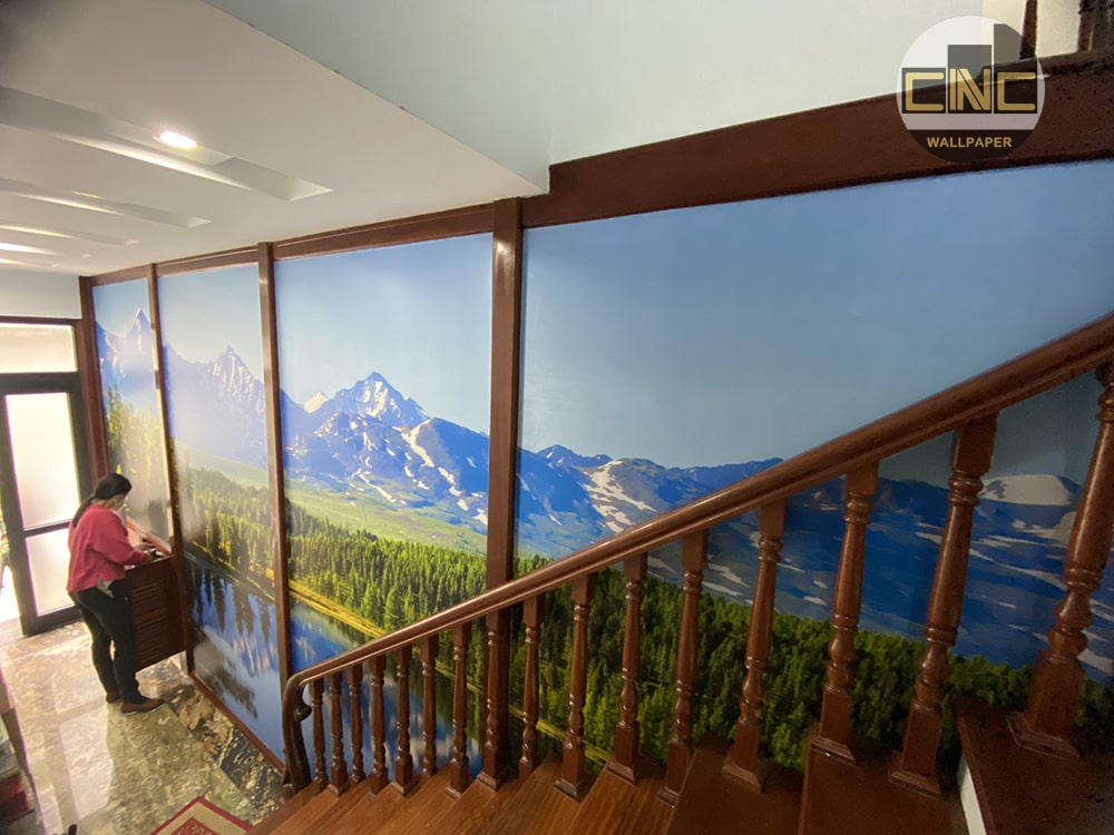 Tranh dán kính phong cảnh