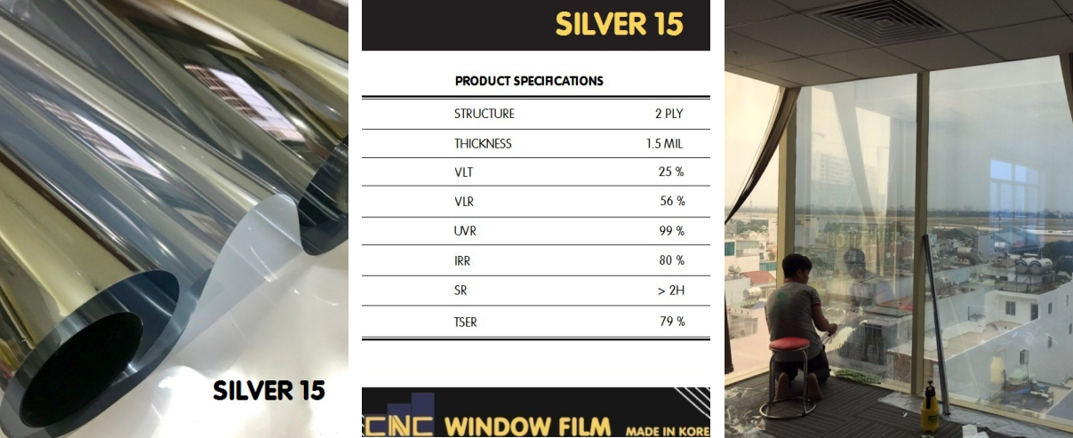 Báo giá phim cách nhiệt Hàn Quốc Silver 15