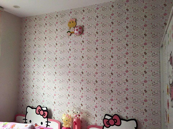 Giấy dán tường phòng trọ hình sticker