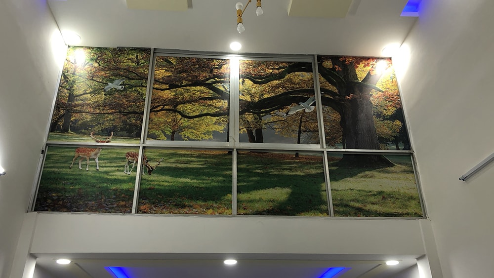 tranh dán kính cửa