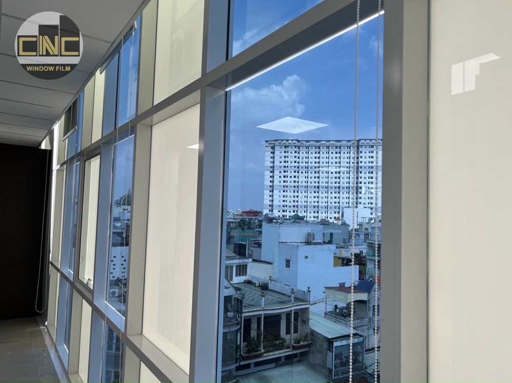 dán kính màu xanh