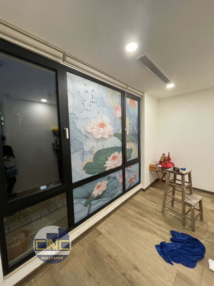 Tranh dán kính cửa lô gia