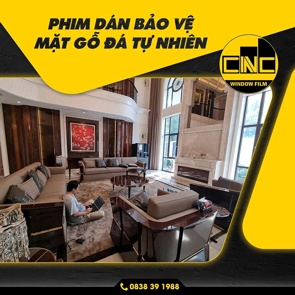 Phim dán bảo vệ mặt gỗ đá tự nhiên